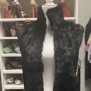 Adrienne Landau Long Rabbit Fur Vest